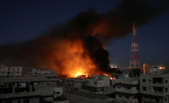 قصف مدرسة بمحافظة درعا تأوي نازحين سوريين