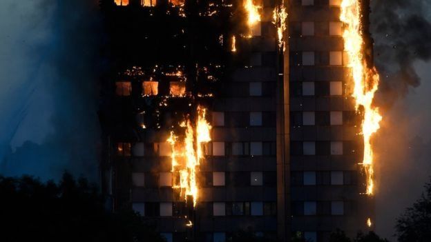حريق ضخم يلتهم برجا سكنيا من 27 طابقا غرب لندن