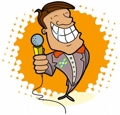 Announcer with Microphone --- Image by © Royalty-Free/Corbis