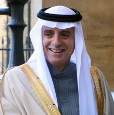 Foreign Secretary Boris Johnson and Saudi Minister of Foreign Affairs Adel bin Ahmed Al-Jubeir at the international Syria meeting in London, 16 October 2016.