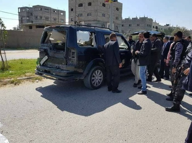 غزة : 7 اصابات في انفجار استهدف الحمد الله ومدير المخابرات الفلسطينية