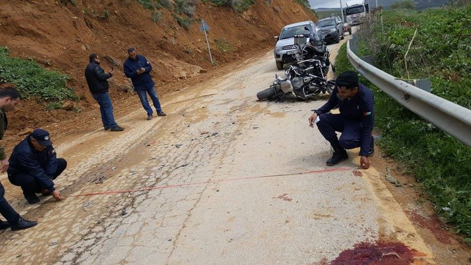 بالصور ..وفاة سائق دراجة بحادث تصادم في جرش