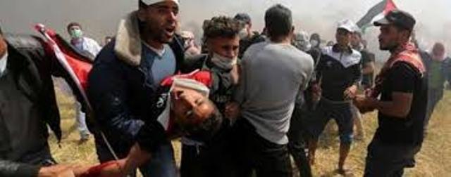 40 اصابة جراء اعتداء الاحتلال على مسيرات العودة