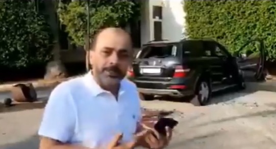 لبنان : تكسير سيارة مواطن اردني ..فيديو