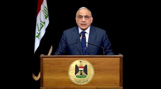 Iraqi Prime Minister Adel Abdul Mahdi gives a televised speech in Baghdad,Iraq October 9, 2019. Iraqi Prime Minister Media Office/Handout via REUTERS ATTENTION EDITORS - THIS IMAGE WAS PROVIDED BY A THIRD PARTY. NO RESALES. NO ARCHIVES.