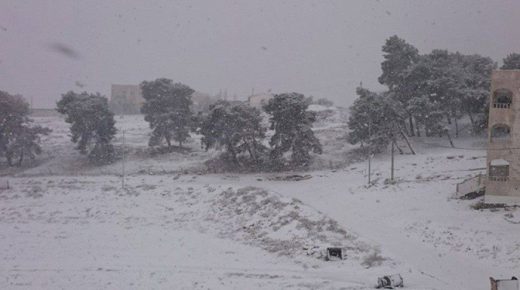 الطفيلة : تساقط الثلوج بغزارة ..فيديو