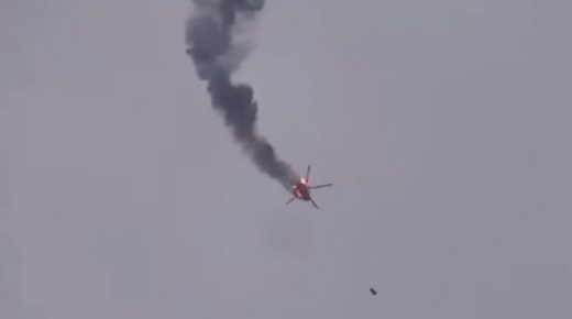 سقوط حوامة للجيش السوري بصاروخ معادي ..فيديو