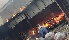 وفاة اربعة فلسطينيين واصابة 51 اخرين جراء حريق وسط غزة