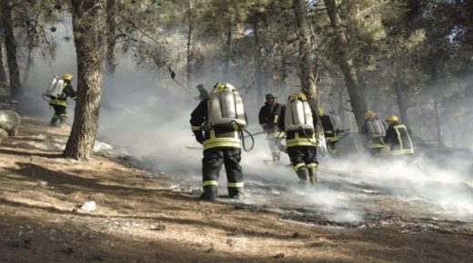 دير علا: إخماد حريق غابة الشهيد الرحامنة