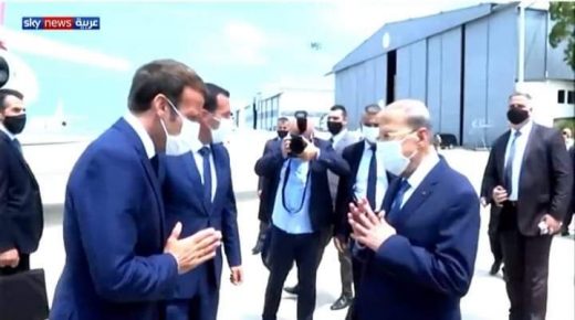 الرئيس الفرنسي يصل بيروت