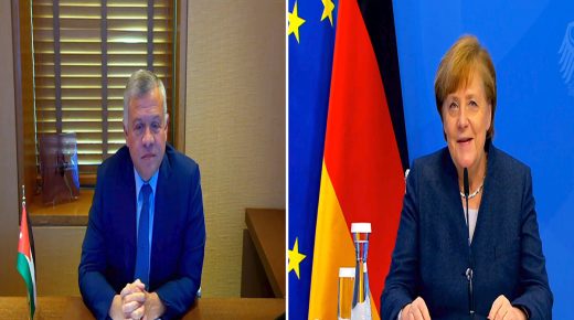 الملك والمستشارة الألمانية يبحثان سبل تعزيز الشراكة الاستراتيجية
