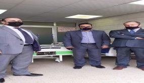 معهد الفسيفساء بمادبا يتبرع بثلاثة أسرة لمستشفى النديم