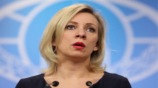 MOSCOW, RUSSIA - FEBRUARY 22, 2017: Russia's Foreign Ministry Spokesperson Maria Zakharova gives a briefing on the current Russian foreign policy and international relations. Artyom Korotayev/TASS (Photo by Artyom KorotayevTASS via Getty Images)