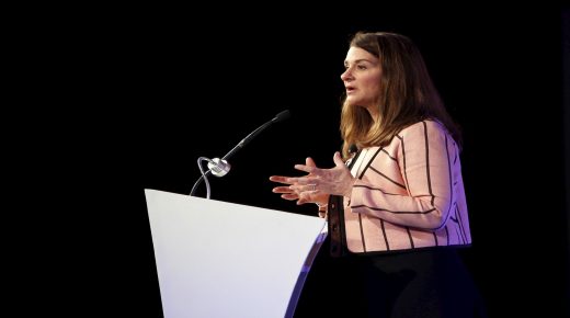 FILE PHOTO: Melinda Gates, co-founder of Bill and Melinda Gates Foundation, addresses a gathering during the "Advancing Asia: Investing for the Future" conference in New Delhi, India, March 12, 2016. REUTERS/Anindito Mukherjee