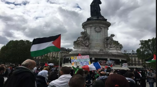 مظاهرة تضامنية مع الفلسطينيين بباريس: “الحرب أعادت للقضية بريقها بعد فشل ترامب في إقبارها”
