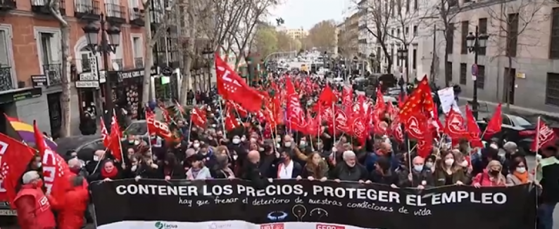 مظاهرات ضخمة في58 مدينة اسبانية احتجاجاً على تدهور الأوضاع الاقتصادية