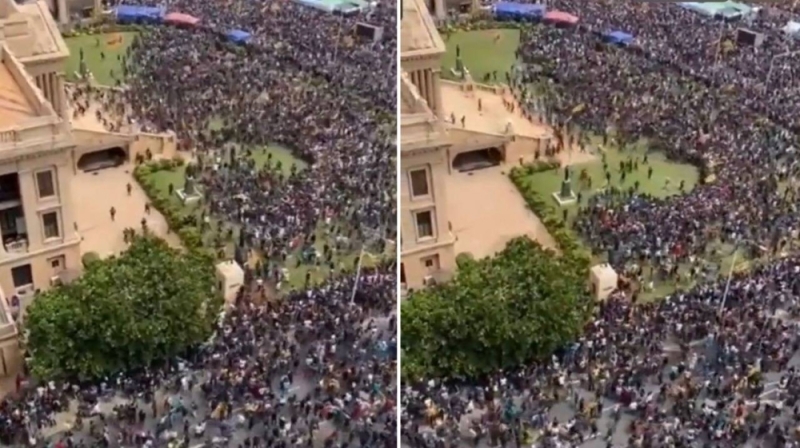 100 ألف متظاهر يقتحمون القصر الرئاسي في سيريلانكا
