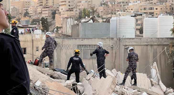 النيابة العامة تباشر التحقيق بانهيار عمارة اللويبدة