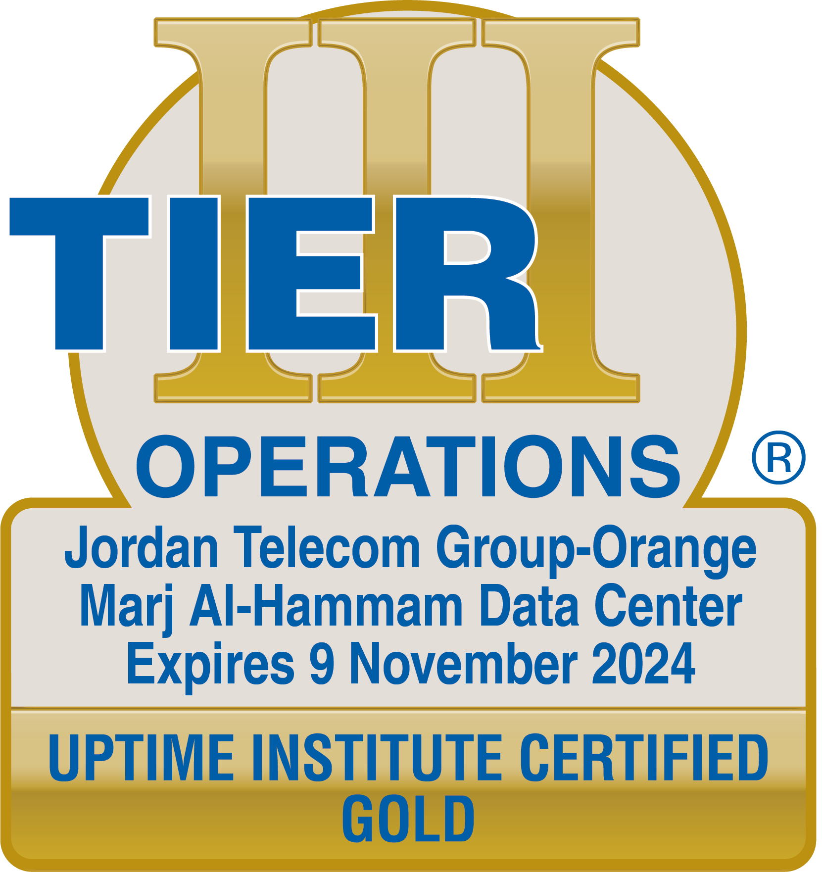 أورنج الأردن تحصل على الشهادة الذهبية للاستدامة التشغيلية “Tier III”
